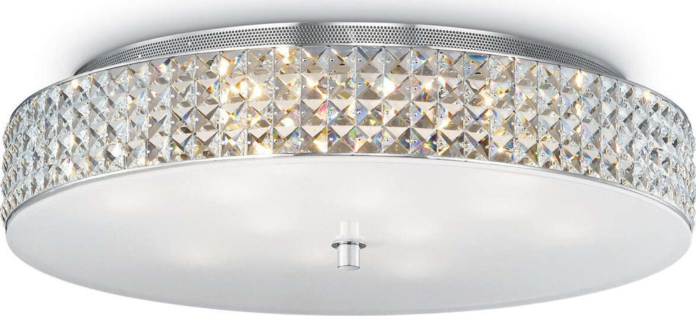 Plafoniera-moderna-Ideal-Lux-ROMA-PL12-087870-G9-LED-vetro-cristallo-lampada-soffitto
