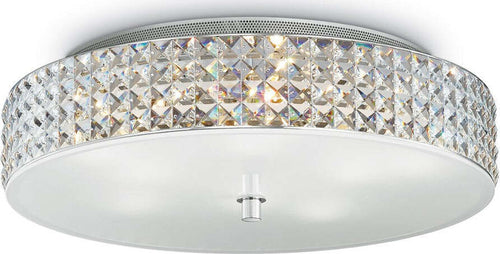 Plafoniera-moderna-Ideal-Lux-ROMA-PL9-087863-G9-LED-vetro-cristallo-lampada-soffitto