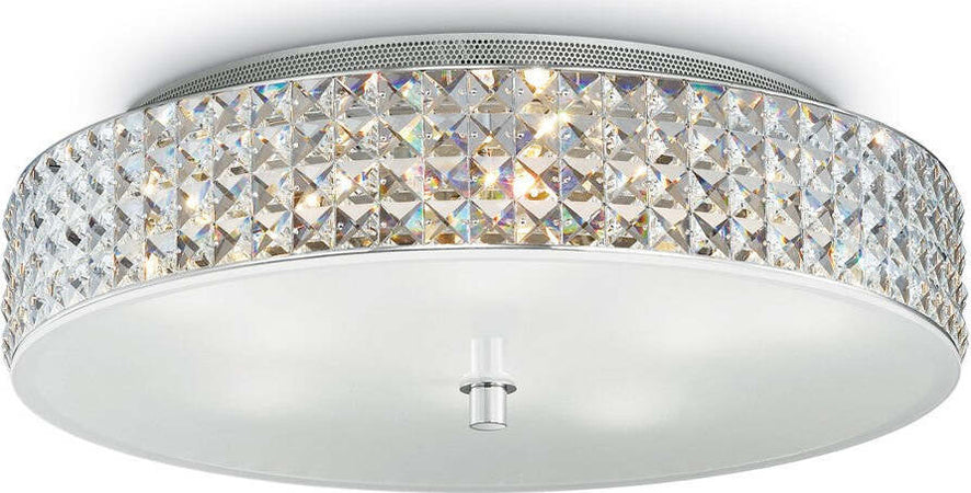 Plafoniera-moderna-Ideal-Lux-ROMA-PL9-087863-G9-LED-vetro-cristallo-lampada-soffitto