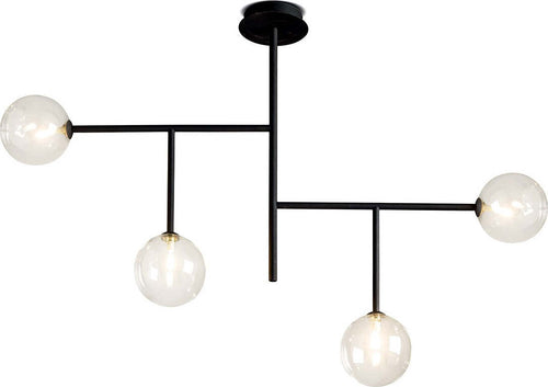 Plafoniera-moderna-Illuminando-BOLLE-PL-4-NR-G9-LED-metallo-vetro-lampada-soffitto