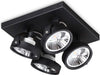 Plafoniera-Moderna-Konig-Metallo-Nero-4X10W-Gu10-3000K-Luce-Calda