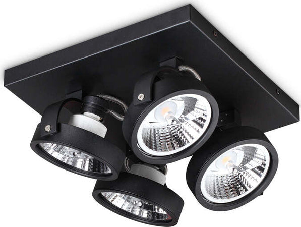 Plafoniera-Moderna-Konig-Metallo-Nero-4X10W-Gu10-3000K-Luce-Calda