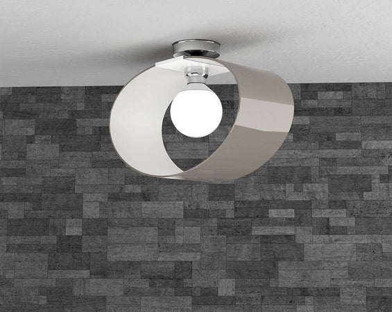 Plafoniera-Moderna-Lap-Metallo-Bianco-E-Vetro-Tortora-1-Luce-E27-42Cm