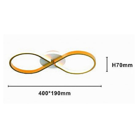 Plafoniera Moderna Led 22w Intrecciato Forma Infinito Oro Luce Fredda 6500k 71323