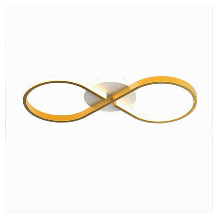Plafoniera Moderna Led 22w Intrecciato Forma Infinito Oro Luce Fredda 6500k 71323