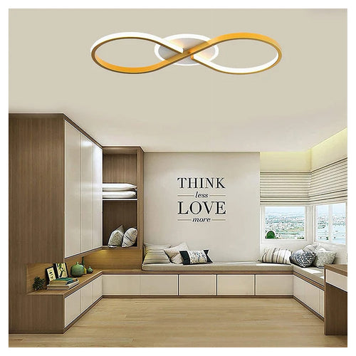 Plafoniera Moderna Led 22w Intrecciato Forma Infinito Oro Luce Naturale 4000k 71316