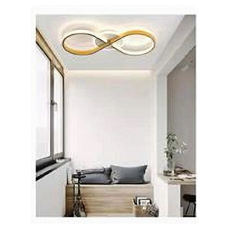 Plafoniera Moderna Led 22w Intrecciato Forma Infinito Oro Luce Naturale 4000k 71316