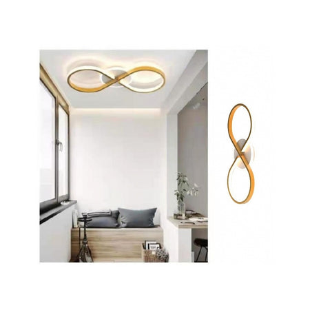 Plafoniera Moderna Led 22w Intrecciato Forma Infinito Oro Luce Naturale 4000k 71316
