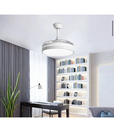Plafoniera Moderna Led Con Ventilatore Soffitto Cambia 3 Luci Telecomando F7189