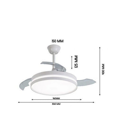 Plafoniera Moderna Led Con Ventilatore Soffitto Cambia 3 Luci Telecomando F7189