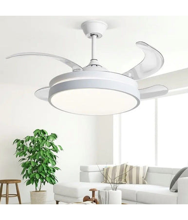 Plafoniera Moderna Led Con Ventilatore Soffitto Cambia 3 Luci Telecomando F7189