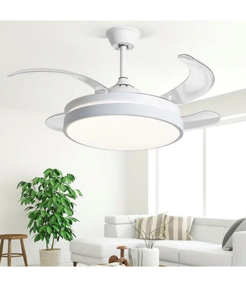 Plafoniera Moderna Led Con Ventilatore Soffitto Cambia 3 Luci Telecomando F7189