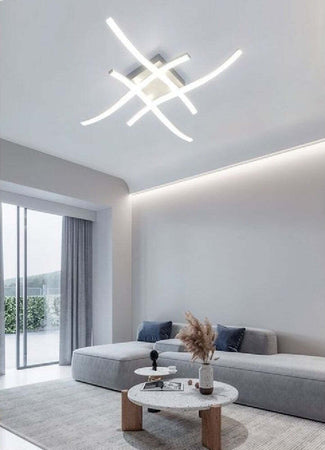 Plafoniera Moderna A Led Da Soffitto Con Bracci A Onda Luce Fredda Naturale C05 Casa, arredamento e bricolage > Illuminazione da interno > Plafoniere per interno > Lampadari Trade Shop italia - Napoli, Commerciovirtuoso.it