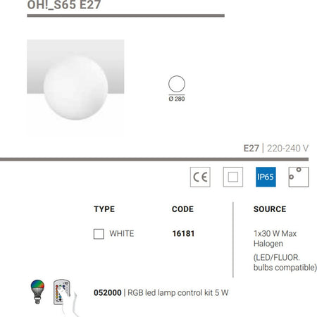 Plafoniera-moderna-Linea-Light-Group-OH-S65-E27-16181-LED-lampada-soffitto-parete-polietilene