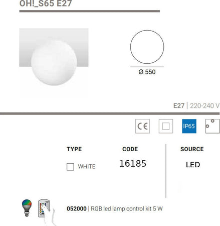 Plafoniera-moderna-Linea-Light-Group-OH-S65-E27-16185-LED-lampada-soffitto-parete-polietilene