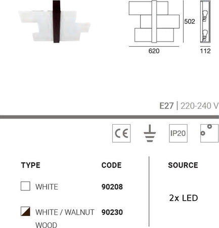 Plafoniera-moderna-Linea-Light-Group-TRIAD-90208-90230-LED-vetro-lampada-soffitto-parete