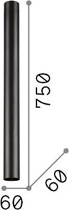 Plafoniera-Moderna-Look-Metallo-Nero-1-Luce-7W-3000K-Luce-Calda-H75Cm