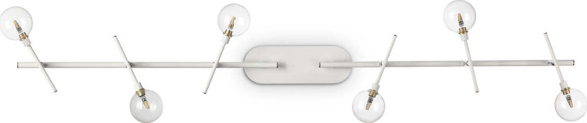 Plafoniera-Moderna-Maracas-Metallo-Bianco-6-Luci-2W-3000K-Luce-Calda