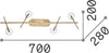Plafoniera-Moderna-Maracas-Metallo-Ottone-4-Luci-2W-3000K-Luce-Calda