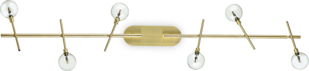 Plafoniera-Moderna-Maracas-Metallo-Ottone-6-Luci-2W-3000K-Luce-Calda
