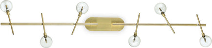 Plafoniera-Moderna-Maracas-Metallo-Ottone-6-Luci-2W-3000K-Luce-Calda