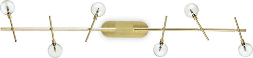 Plafoniera-Moderna-Maracas-Metallo-Ottone-6-Luci-2W-3000K-Luce-Calda