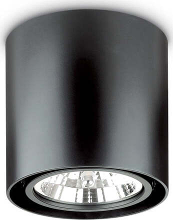 Plafoniera-Moderna-Mood-Round-Alluminio-Nero-1-Luce-Gu10-10W-3000Kd15Cm