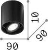 Plafoniera-Moderna-Mood-Round-Alluminio-Nero-1-Luce-Gu10-7W-3000K-D9Cm