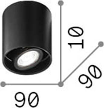 Plafoniera-Moderna-Mood-Round-Alluminio-Nero-1-Luce-Gu10-7W-3000K-D9Cm