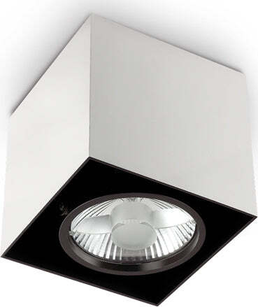 Plafoniera-Moderna-Mood-Square-Alluminio-Bianco-1-Luce-Gu10-7W-3000K-D9Cm