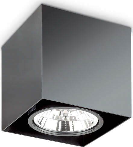 Plafoniera-Moderna-Mood-Square-Alluminio-Nero-1-Luce-Gu10-7W-3000K-D15Cm