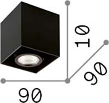 Plafoniera-Moderna-Mood-Square-Alluminio-Nero-1-Luce-Gu10-7W-3000K-D9Cm
