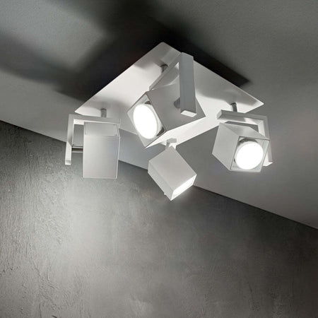 Plafoniera-Moderna-Mouse-Metallo-Bianco-4-Luci-Gu10