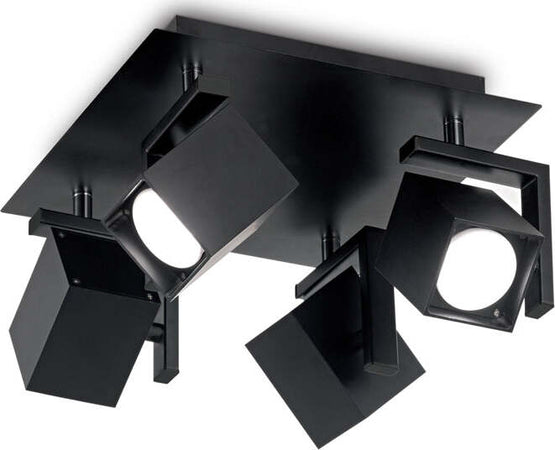 Plafoniera-Moderna-Mouse-Metallo-Nero-4-Luci-Gu10