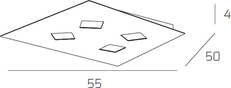 Plafoniera-Moderna-Note-Metallo-Bianco-4-Luci-Gx53-55Cm