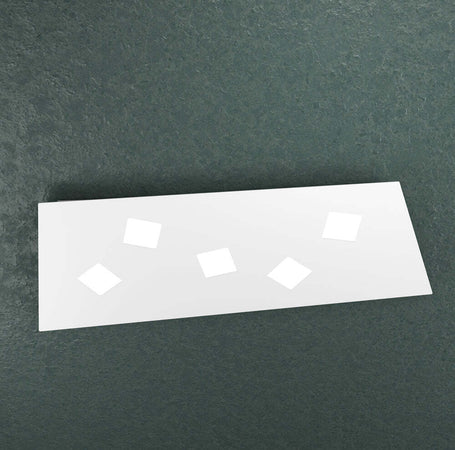 Plafoniera-Moderna-Note-Metallo-Bianco-5-Luci-Gx53-89Cm