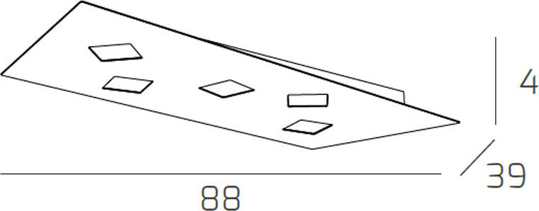 Plafoniera-Moderna-Note-Metallo-Bianco-5-Luci-Gx53-89Cm