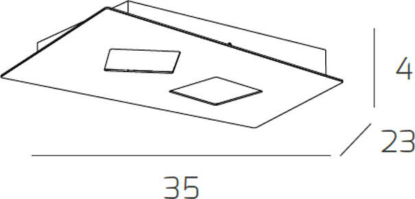 Plafoniera-Moderna-Note-Metallo-Sabbia-2-Luci-Gx53-35Cm