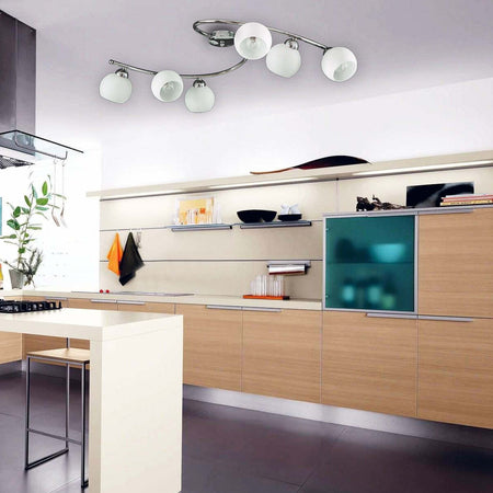 Plafoniera-moderna-Padana-Lampadari-PATTY-1014-PL6-E14-LED-metallo-vetro-soffiato-lampada-soffitto