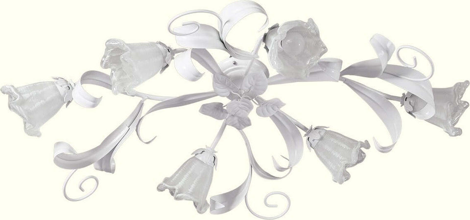 Plafoniera-moderna-Padana-Lampadari-SHABBY-CHIC-1104-PL6-E14-LED-metallo-vetro-lampada-soffitto