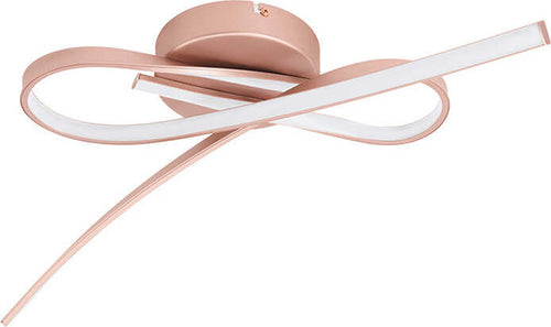 Plafoniera-Moderna-Palozza-Led-Alluminio-Rosa-E-Oro-Rosa