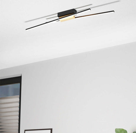 Plafoniera-Moderna-Panagria-Led-Alluminio-Rivestito-In-Legno-Nero-E-Marrone