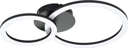 Plafoniera-Moderna-Parrapos-Z-2-Led-Acciaio-Nero-Diffusori-Tondi