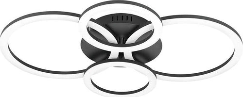 Plafoniera-Moderna-Parrapos-Z-Led-Acciaio-Nero-Diffusori-Tondi