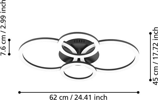 Plafoniera-Moderna-Parrapos-Z-Led-Acciaio-Nero-Diffusori-Tondi