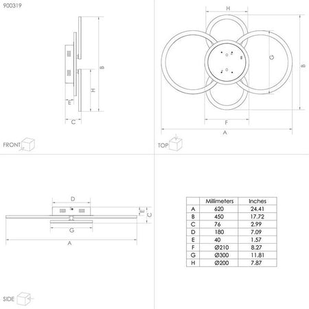 Plafoniera-Moderna-Parrapos-Z-Led-Acciaio-Nero-Diffusori-Tondi