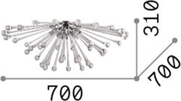 Plafoniera-Moderna-Pauline-Metallo-Fumè-5-Luci-3W-3000K-Luce-Calda