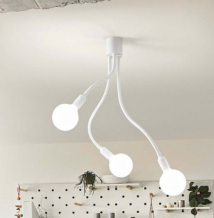 Plafoniera-moderna-Perenz-BULBO-6678-B-LED-E27-3-luci-lampada-soffitto-metallo-gomma-bianco-opaco-bracci-orientabili