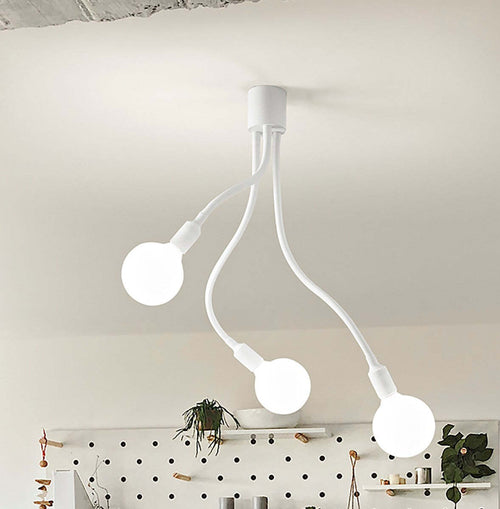 Plafoniera-moderna-Perenz-BULBO-6678-B-LED-E27-3-luci-lampada-soffitto-metallo-gomma-bianco-opaco-bracci-orientabili