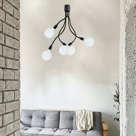 Plafoniera-moderna-Perenz-BULBO-6680-N-LED-E27-lampada-soffitto-metallo-gomma-bracci-orientabili-multiluce